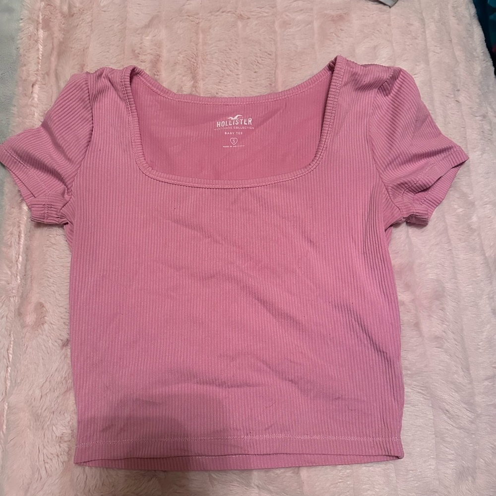 Hollister Mauve Ribbed Crop Top